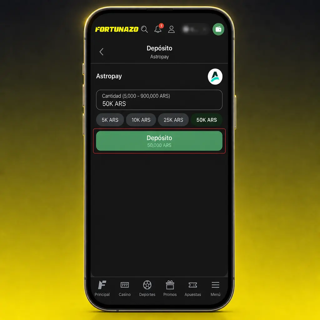 Guía paso a paso para depositar en Fortunazo desde el cajero con Mercado Pago, transferencia y otros métodos