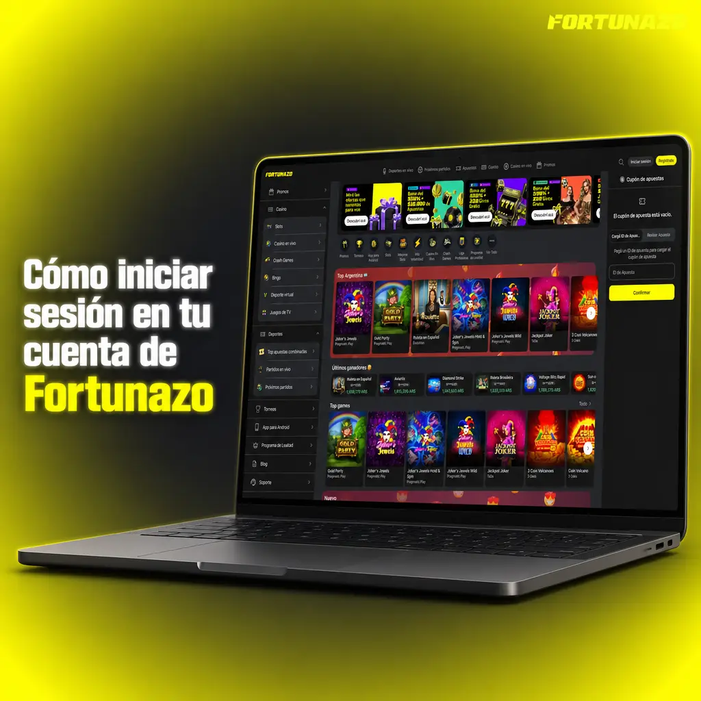 Pantalla de inicio de sesión en Fortunazo Argentina con acceso por email, teléfono o red social