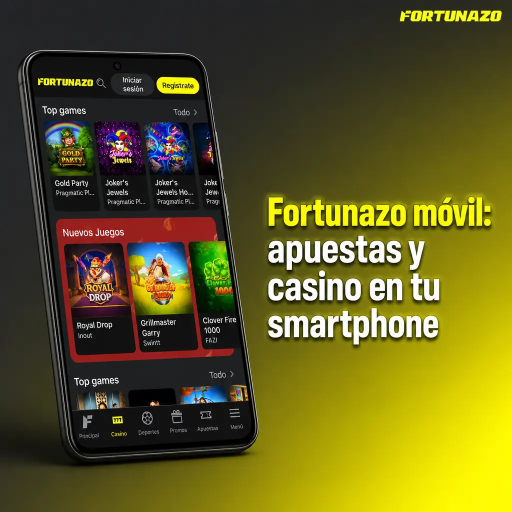 Fortunazo móvil en Android e iOS para apuestas, slots, casino en vivo, depósitos y promociones