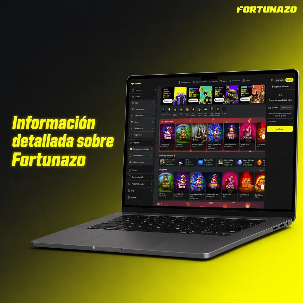 Información de Fortunazo Argentina con apuestas deportivas, casino online, apps móviles y seguridad de cuenta