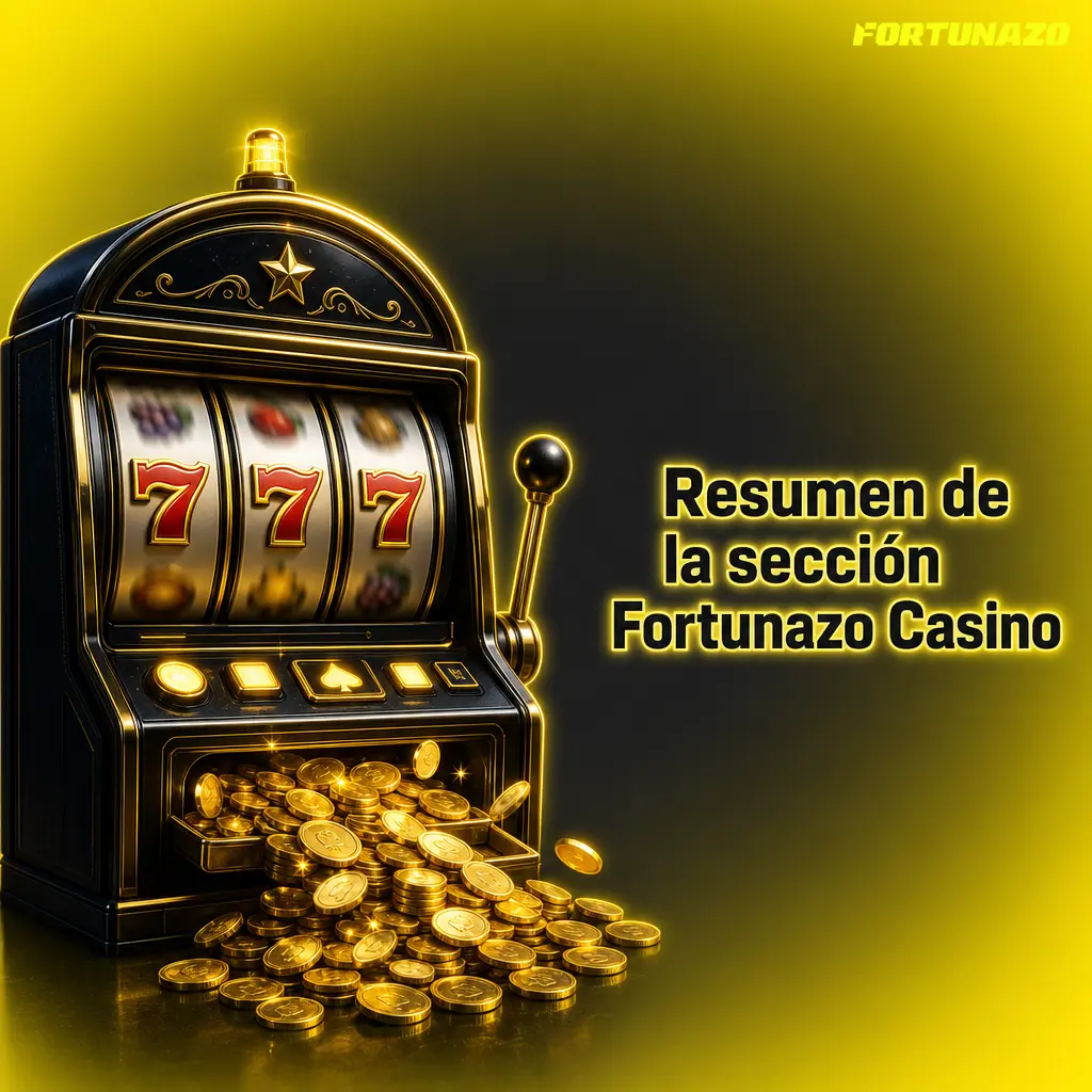 Lobby de Fortunazo Casino con slots, ruleta, blackjack, juegos en vivo y filtros por proveedor